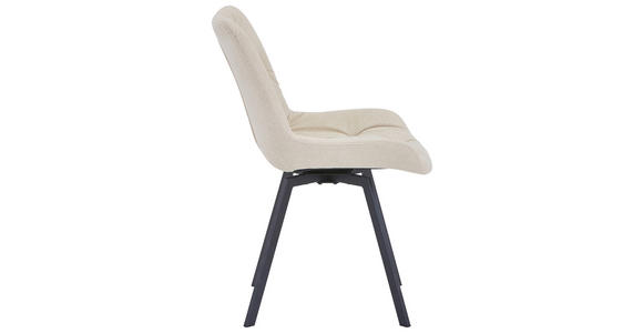 STUHL , Sitzfläche 360° drehbar , Mikrofaser  - Beige/Schwarz, Design, Textil/Metall (54/86/62.5cm) - Carryhome