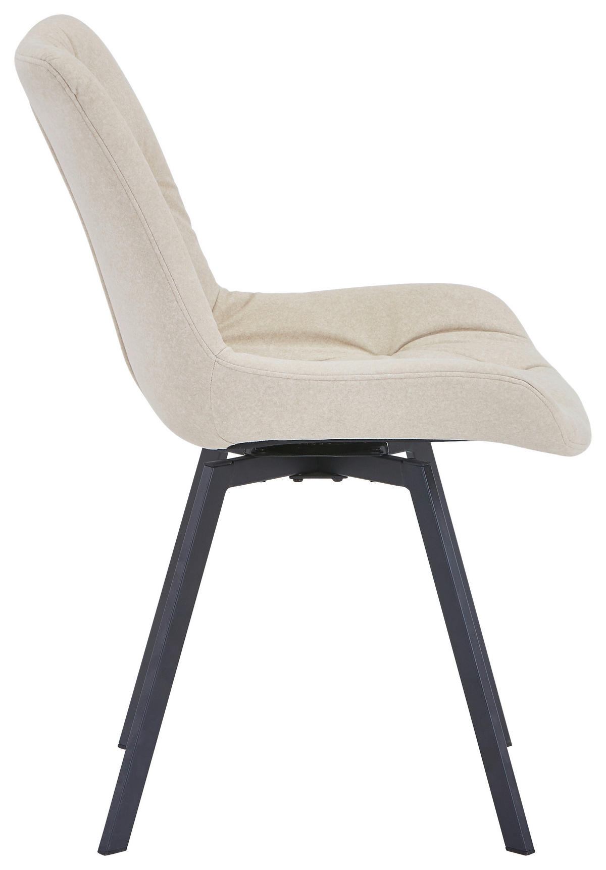 STUHL  in Eisen Mikrofaser Metall, Textil  - Beige/Schwarz, Design, Textil/Metall (54/86/62.5cm) - Carryhome