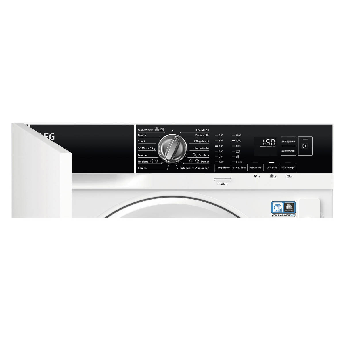 EINBAUWASCHMASCHINE LR7BI6480  - Schwarz/Weiß, Basics, Kunststoff/Metall (59,6/81,9/55,3cm) - AEG