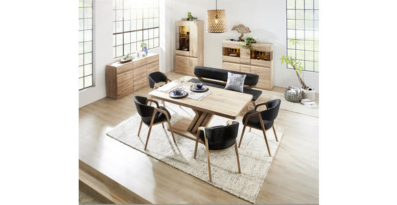 SIDEBOARD Eiche furniert, massiv Eichefarben - Eichefarben, Natur, Holz (179/91/41cm) - Linea Natura