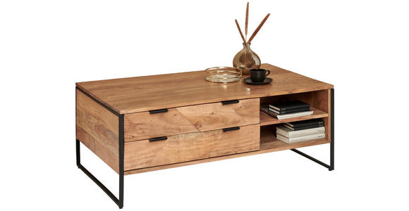 COUCHTISCH in Holz, Metall 118/70/45 cm  - Schwarz/Akaziefarben, Trend, Holz/Metall (118/70/45cm) - Ambia Home