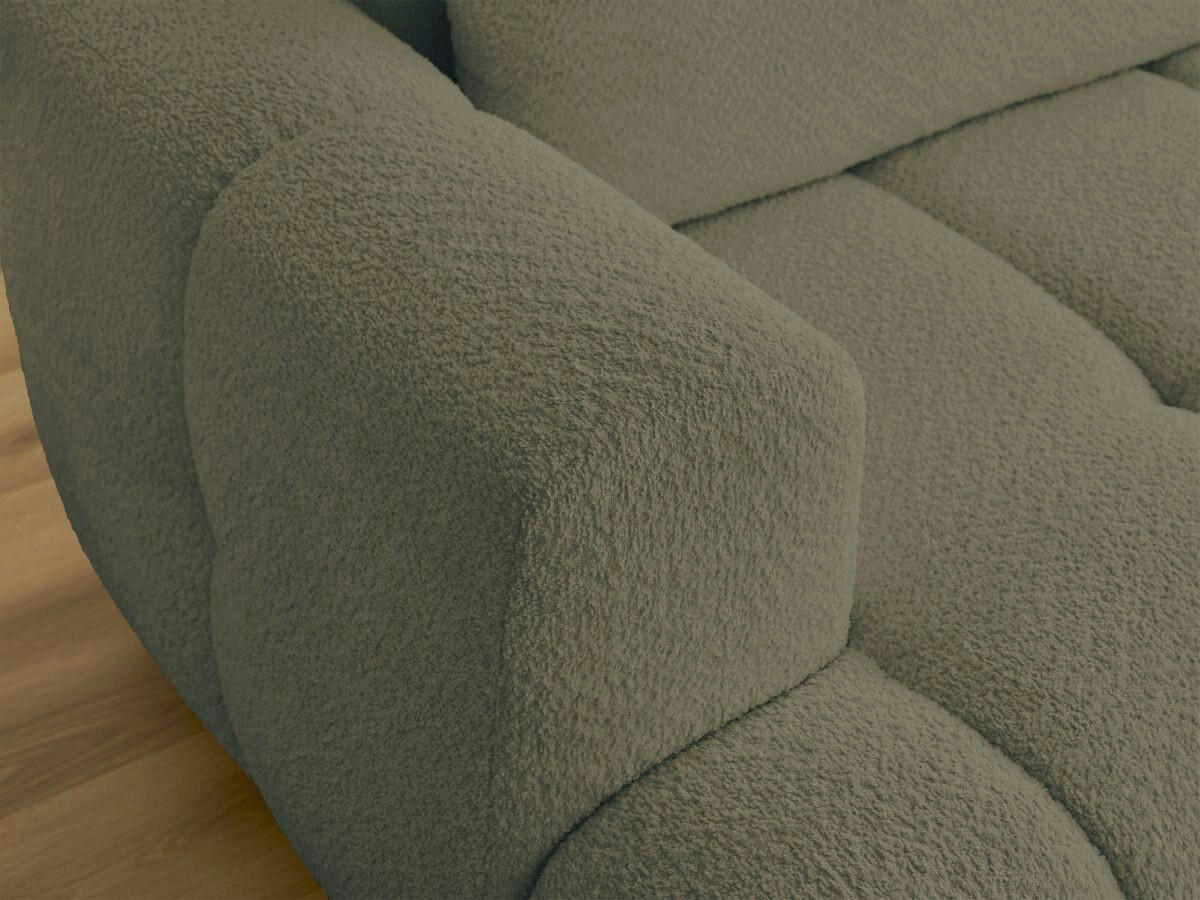 ECKSCHLAFSOFA FUJI Bouclé Grün  inkl.  - Schwarz/Grün, MODERN, Kunststoff/Textil (292/160cm)