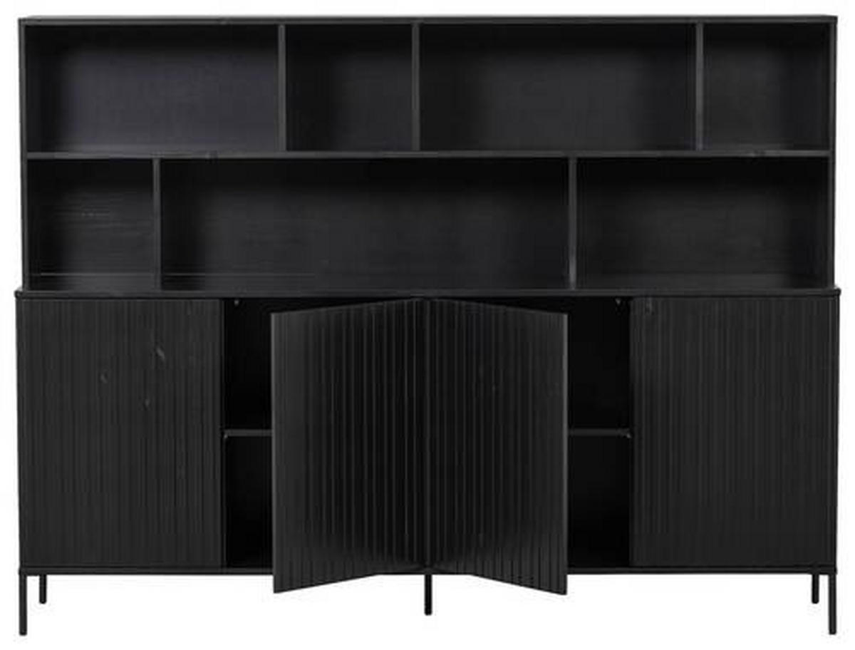 BUFFET 200/150/44 cm  in Schwarz  - Schwarz, Design, Holz/Holzwerkstoff (200/150/44cm) - Ambia Home