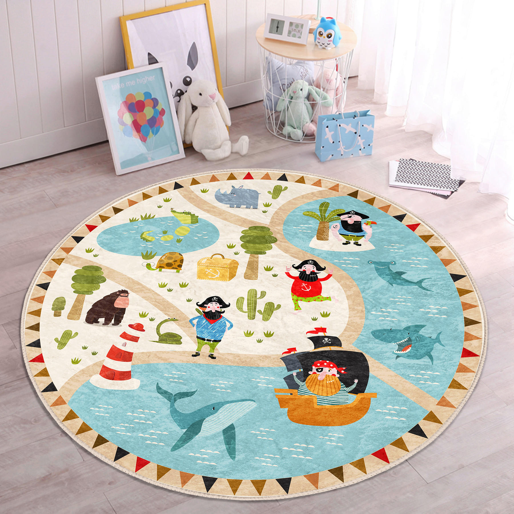 KINDERTEPPICH  Wohnzimmer 150/150 cm Multicolor rund  - Multicolor, Basics, Textil (150/150cm)