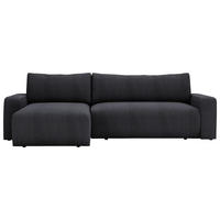 ECKSOFA in Cord Graphitfarben  - Schwarz/Graphitfarben, Modern, Kunststoff/Textil (150/245cm) - Carryhome