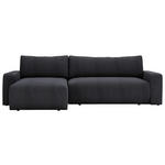 ECKSOFA Graphitfarben Cord  - Schwarz/Graphitfarben, MODERN, Kunststoff/Textil (150/245cm) - Carryhome