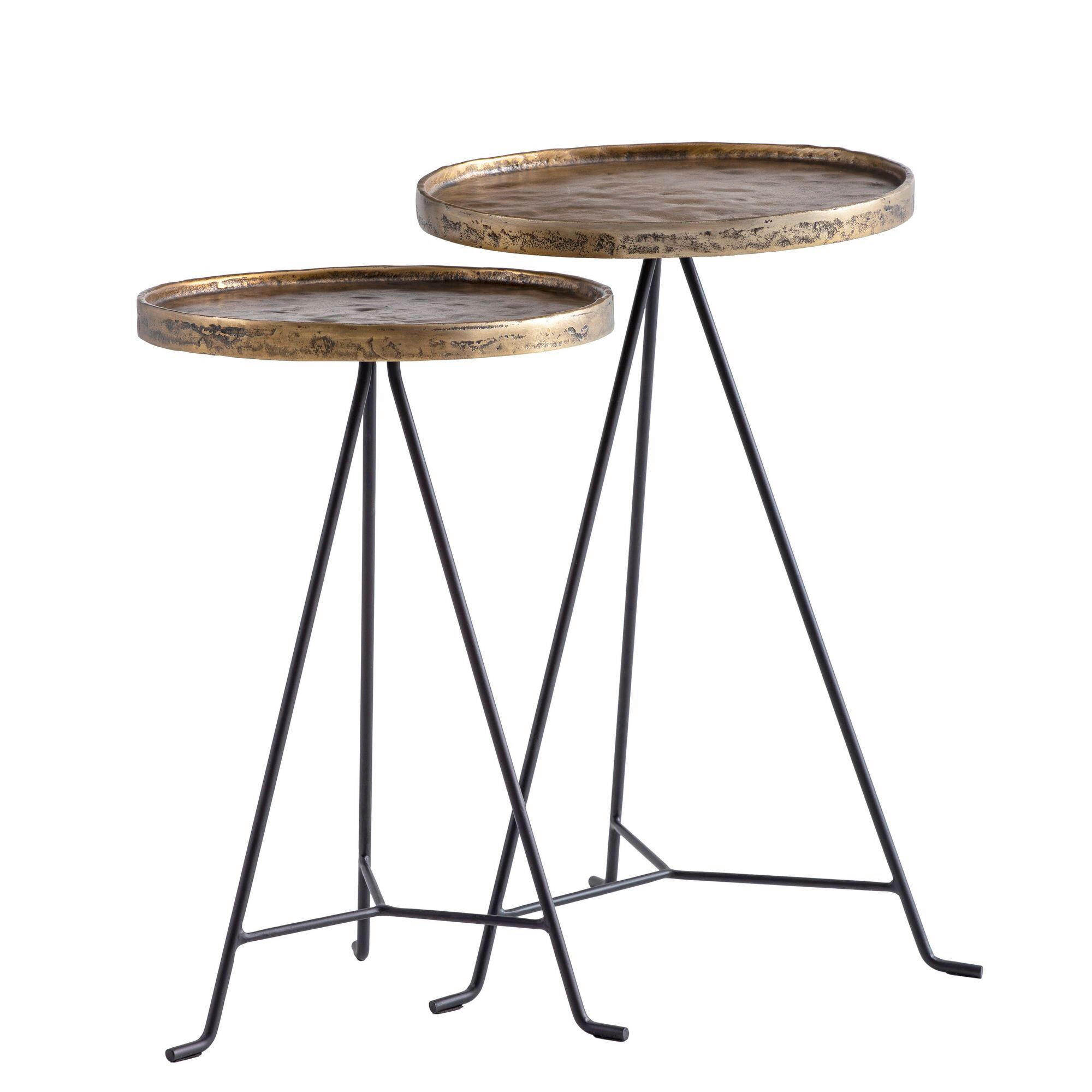 BEISTELLTISCHSET Metall  - Goldfarben/Schwarz, Design, Metall - Livetastic