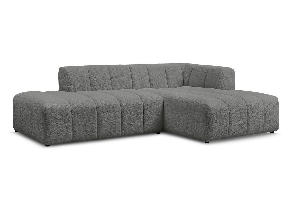 ECKSOFA  ANNECY Dunkelgrau Bouclé  - Dunkelgrau/Schwarz, MODERN, Kunststoff/Textil (262/170cm)