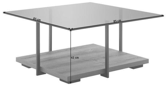 COUCHTISCH in Metall, Glas, Holzwerkstoff 85/85/41 cm - Schwarz/Braun, Design, Glas/Holzwerkstoff (85/85/41cm) - Moderano