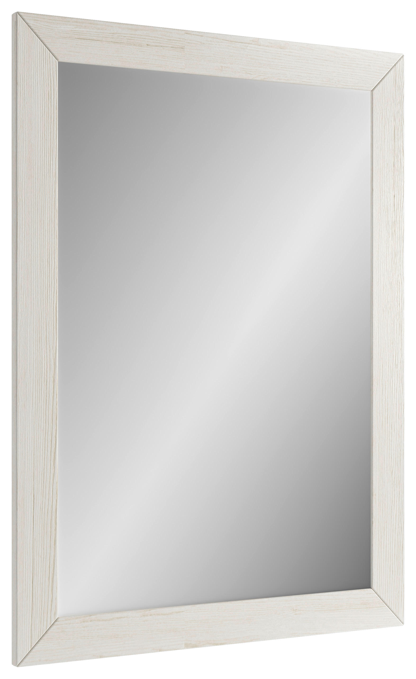 WANDSPIEGEL 100/70/2 cm    - Weiß/Pinienfarben, Basics, Glas/Holzwerkstoff (100/70/2cm) - SetOne by Musterring