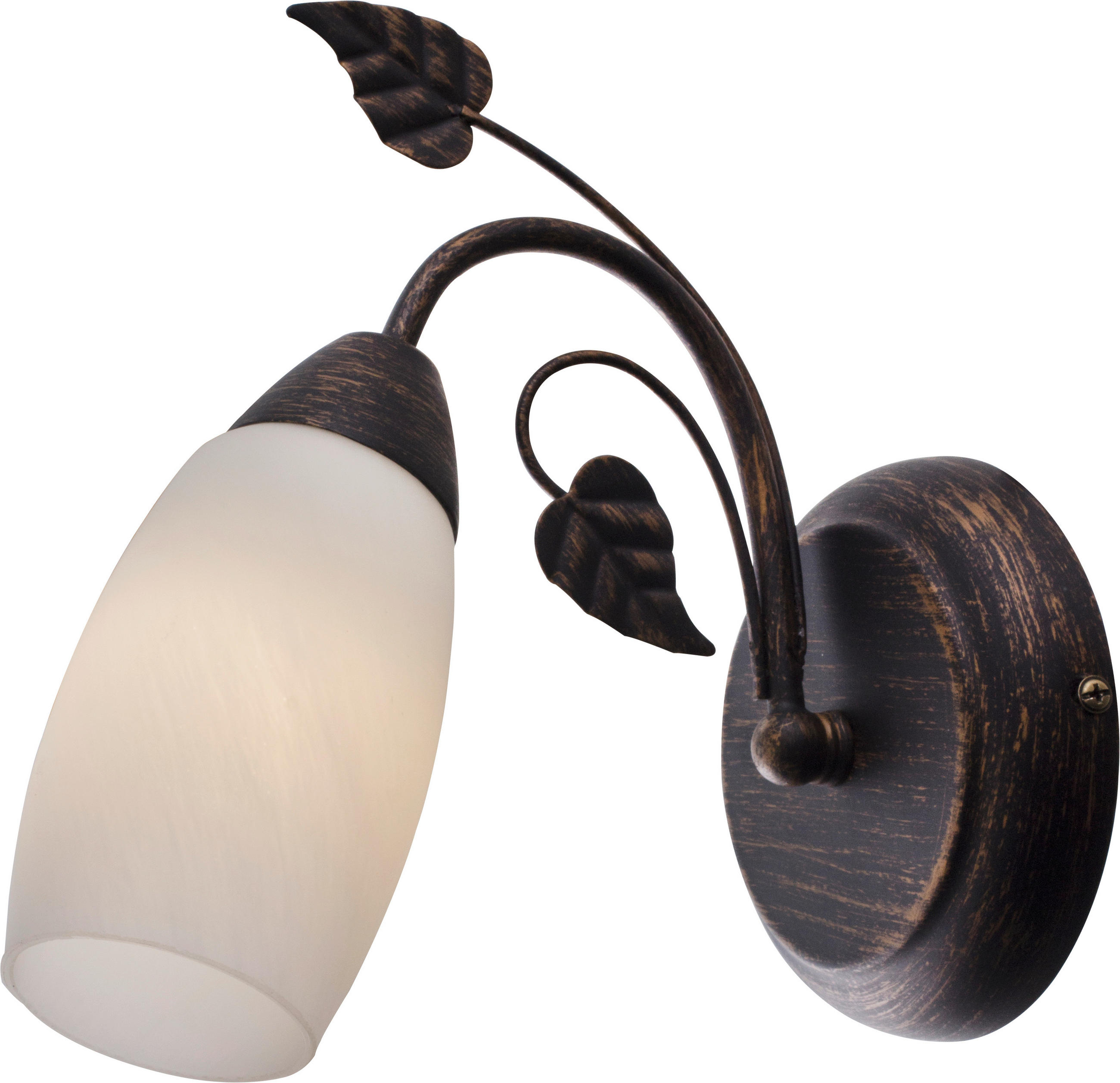 WANDLEUCHTE 12/18,5/26 cm - Rostfarben/Weiß, KONVENTIONELL, Glas/Metall (12/18,5/26cm)