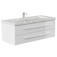 WASCHTISCHKOMBI 130 cm  - Weiß Hochglanz, Basics, Holzwerkstoff/Stein (130cm) - MID.YOU