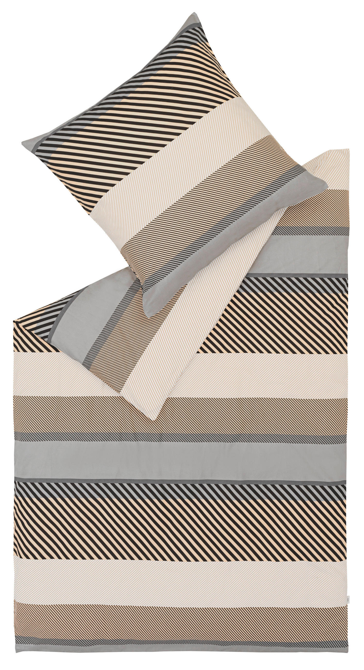 Esprit OBOUSTRANNÉ POVLEČENÍ, flanel, šedá, černá, světle šedá, 135/200 cm