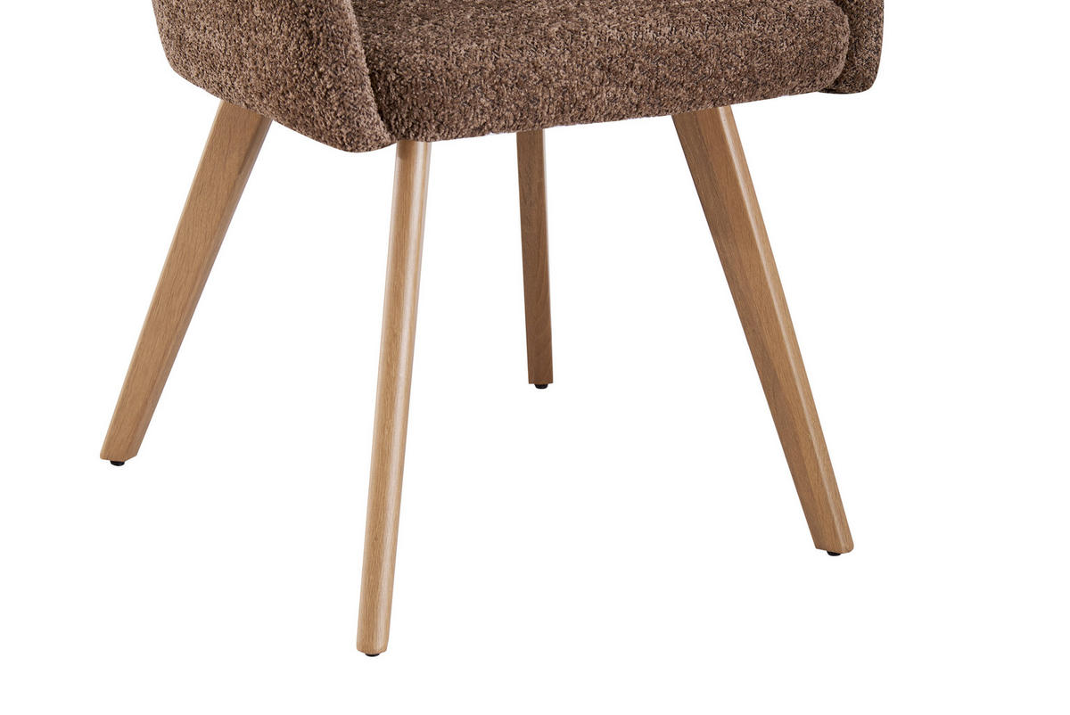 ARMLEHNSTUHL  inklusive Armlehnen Bouclé, Teddystoff  - Eichefarben/Braun, MODERN, Holz/Textil (57/85/63cm) - MID.YOU