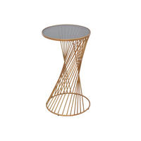 BEISTELLTISCH 37,5/37,5/65 cm Goldfarben rund  - Goldfarben, Design, Glas/Metall (37,5/37,5/65cm) - MID.YOU