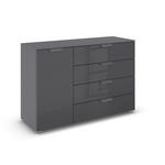 KOMMODE  in 120/81/42 cm  - Dunkelgrau, Design, Glas/Holzwerkstoff (120/81/42cm) - Xora