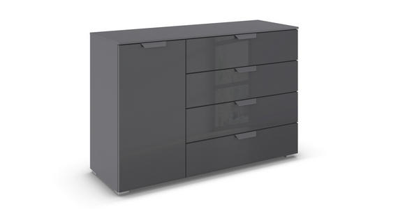 KOMMODE  in 120/81/42 cm  - Dunkelgrau, Design, Glas/Holzwerkstoff (120/81/42cm) - Carryhome