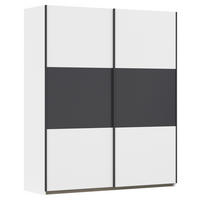 SCHWEBETÜRENSCHRANK Grau, Weiss  - Weiss/Grau, Modern, Holzwerkstoff/Metall (175/210/59cm) - Rauch Möbel