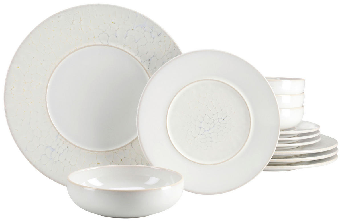 SERVIS Unico Toscania 12 delar  - vit/cremefärgad, Basics, keramik - Creatable
