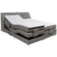 BOXSPRINGBETT 180/200 cm,  in Grau, Matratze, Bettkasten, Topper, motorische Verstellbarkeit, H2 = mittel  - Silberfarben/Grau, Design, Kunststoff/Textil (180/200cm) - Esposa
