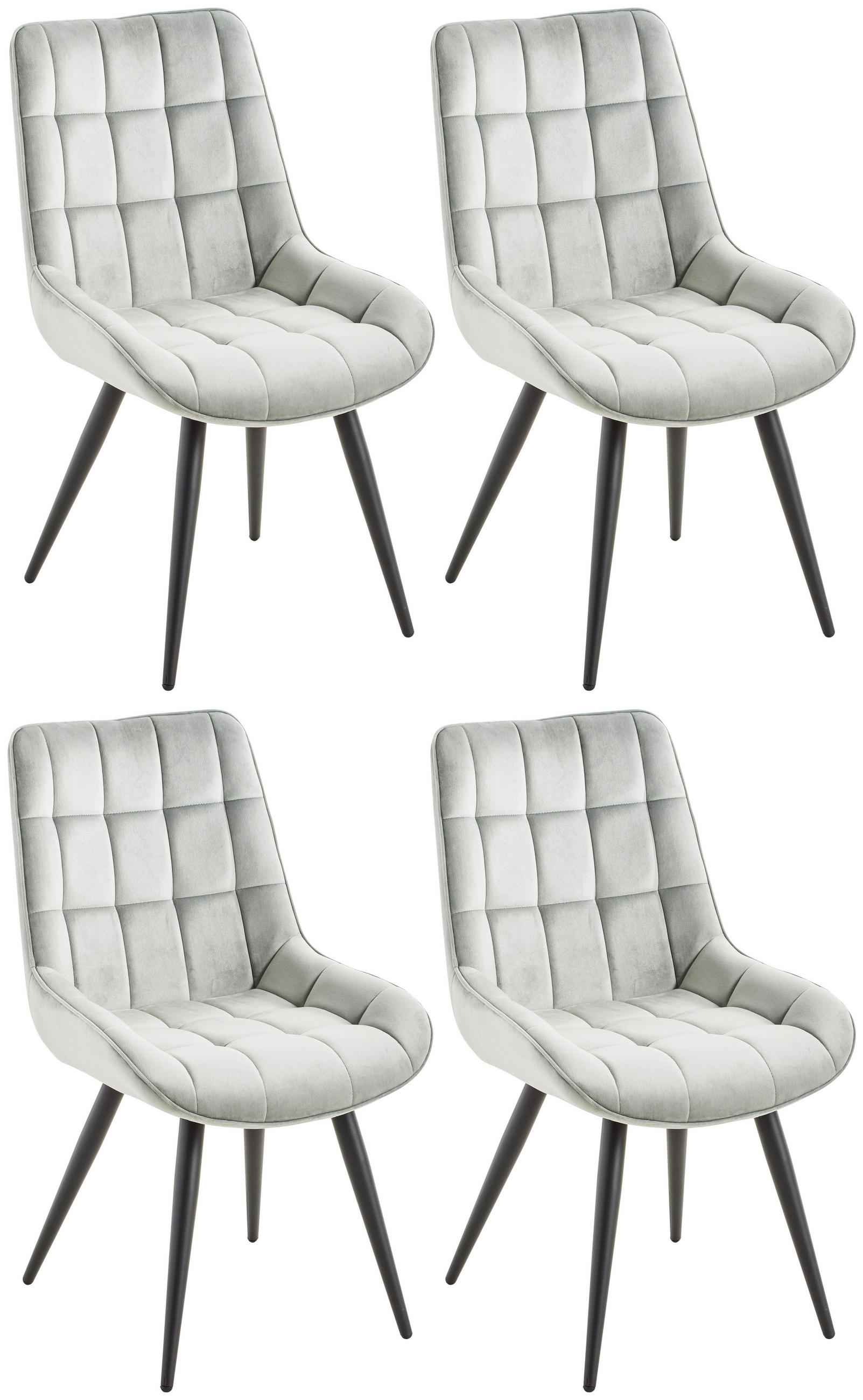 Schalenstuhl Marion Grau Samt Gepolstert