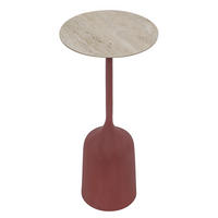 BEISTELLTISCH 30/30/64 cm Naturfarben, Rot rund  - Rot/Naturfarben, MODERN, Keramik/Metall (30/30/64cm) - Milino