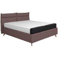 POLSTERBETT 180/200 cm  Weinrot  - Graublau/Buchefarben, Konventionell, Holz/Textil (180/200cm) - Tempur