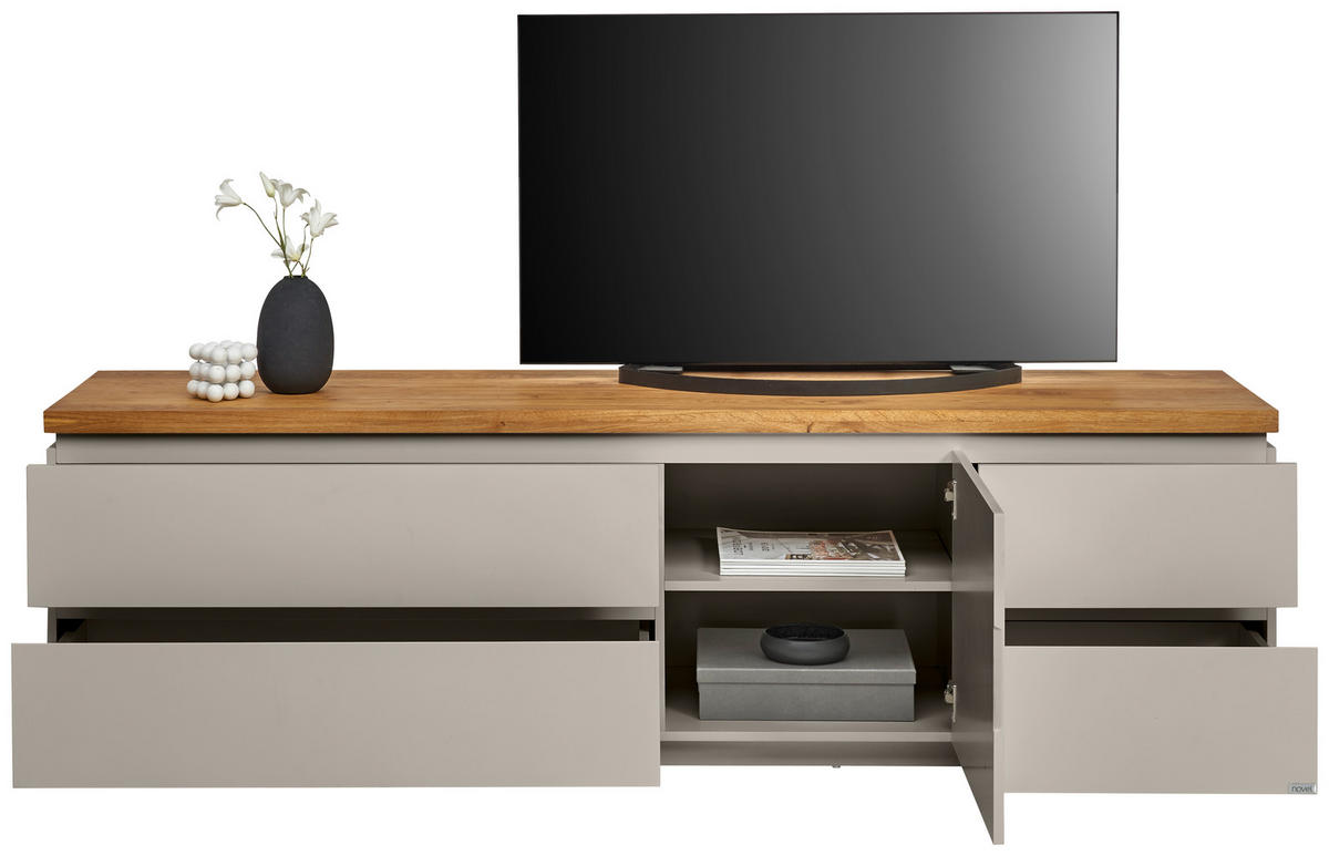 LOWBOARD  in 195/57,5/42 cm  - Kaschmir/Eichefarben, KONVENTIONELL, Holz/Holzwerkstoff (195/57,5/42cm) - Novel