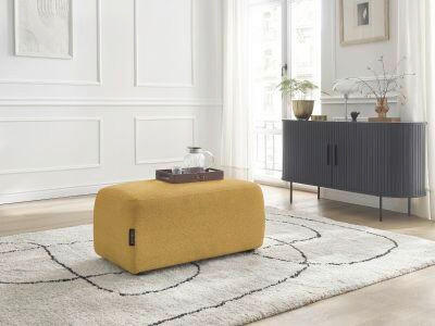 HOCKER ATILLA Flachgewebe Gelb  - Gelb/Schwarz, MODERN, Kunststoff/Textil (92/44/48cm)