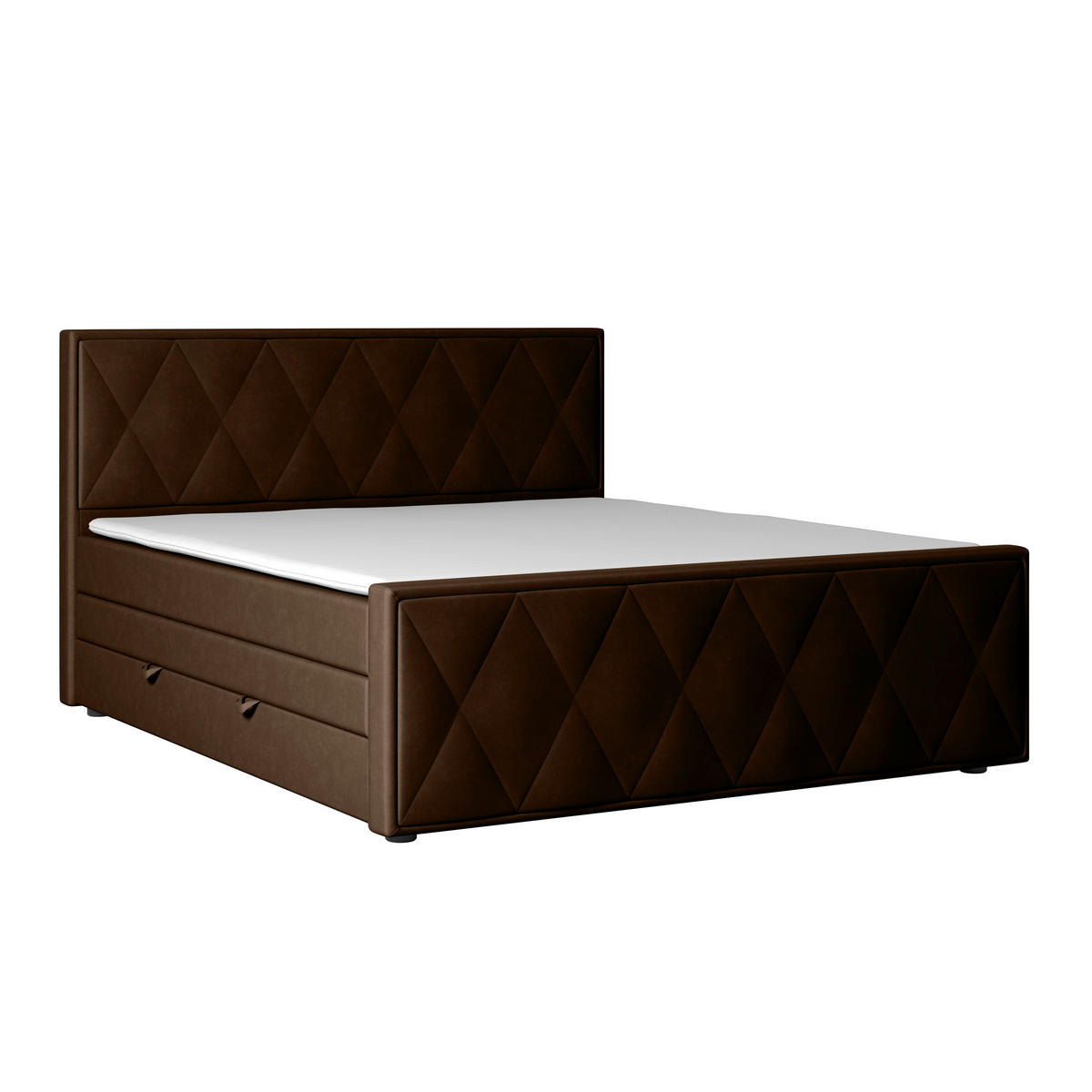 BOXSPRINGBETT 180/200 cm  in Braun  - Schwarz/Braun, Modern, Holz/Textil (180/200cm) - MID.YOU