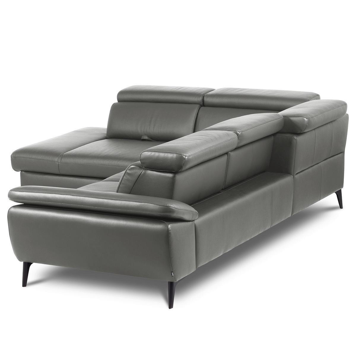 ECKSOFA  in Lederlook Echtleder Anthrazit  220/274 cm  - Anthrazit/Schwarz, Design, Leder/Textil (220/274cm) - Livetastic