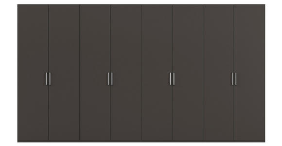 DREHTÜRENSCHRANK  in Graphitfarben  - Edelstahlfarben/Graphitfarben, Basics, Holzwerkstoff/Metall (400/223/61cm) - Novel