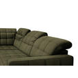 ECKSOFA in Webstoff Olivgrün  297/216 cm  - Schwarz/Olivgrün, Design, Holz/Textil (297/216cm) - Xora