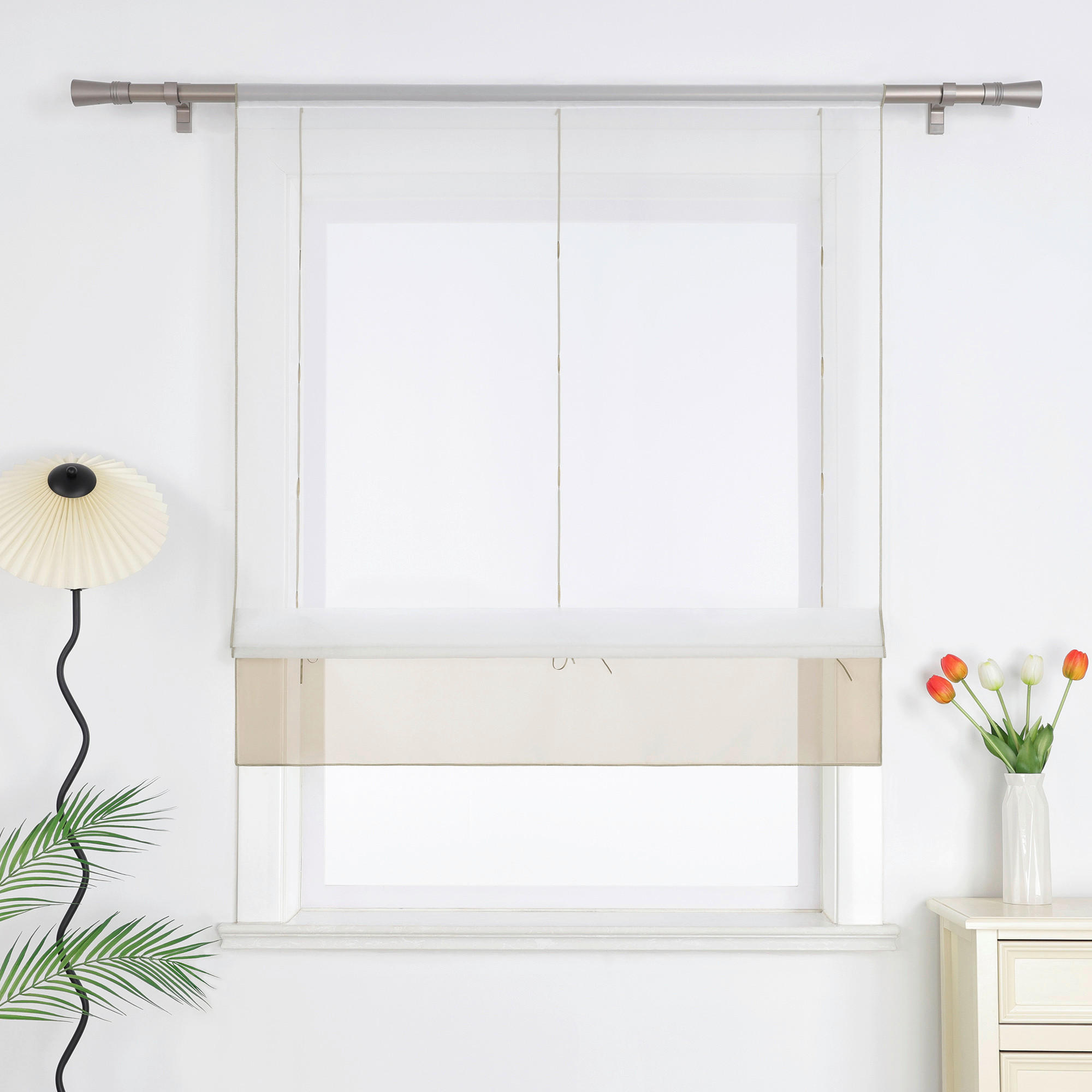 FALTROLLO  transparent  100/155 cm    - Sandfarben/Weiß, Basics, Textil (100/155cm)