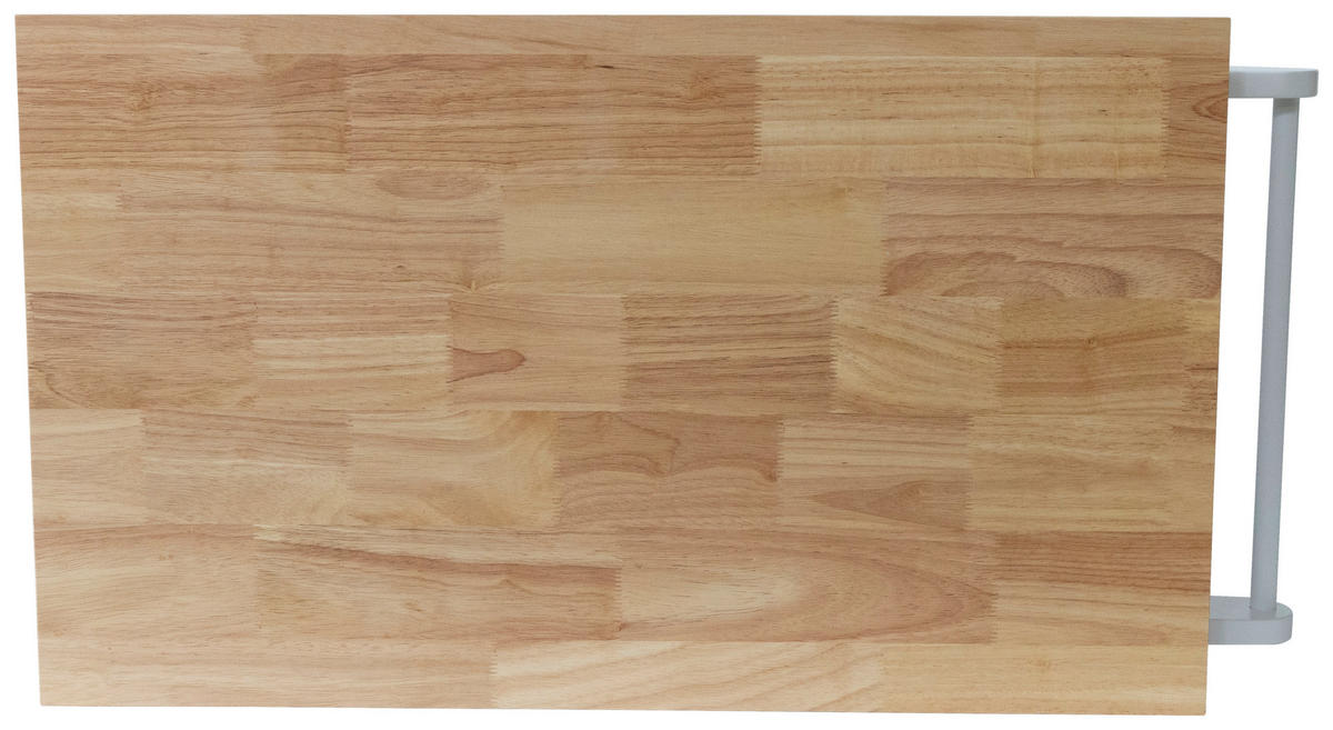 SERVIERWAGEN Kautschukholz vollmassiv Weiß  - Schwarz/Weiß, Basics, Holz/Holzwerkstoff (88/88/47cm) - MID.YOU