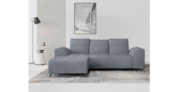 ECKSOFA Dunkelgrau Cord  - Dunkelgrau/Schwarz, KONVENTIONELL, Textil/Metall (196/290cm) - Carryhome