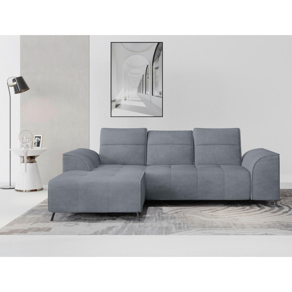 Thumbnail - Carryhome Ecksofa, Dunkelgrau, Textil, 3-Sitzer, Ottomane links, L-Form, 290x196 cm, Liegefunktion, seitenverkehrt erhäl...