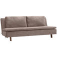 SCHLAFSOFA Flachgewebe Schlammfarben  - Schlammfarben/Eichefarben, KONVENTIONELL, Holz/Textil (205/85/98cm) - Carryhome