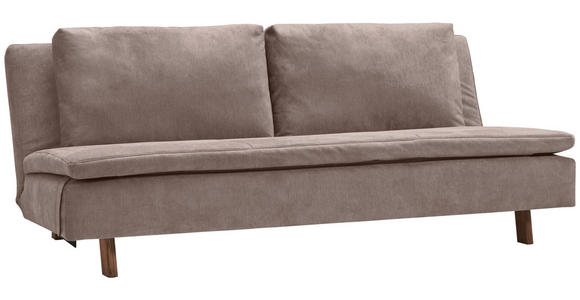 SCHLAFSOFA Flachgewebe Schlammfarben  - Schlammfarben/Eichefarben, KONVENTIONELL, Holz/Textil (205/85/98cm) - Carryhome