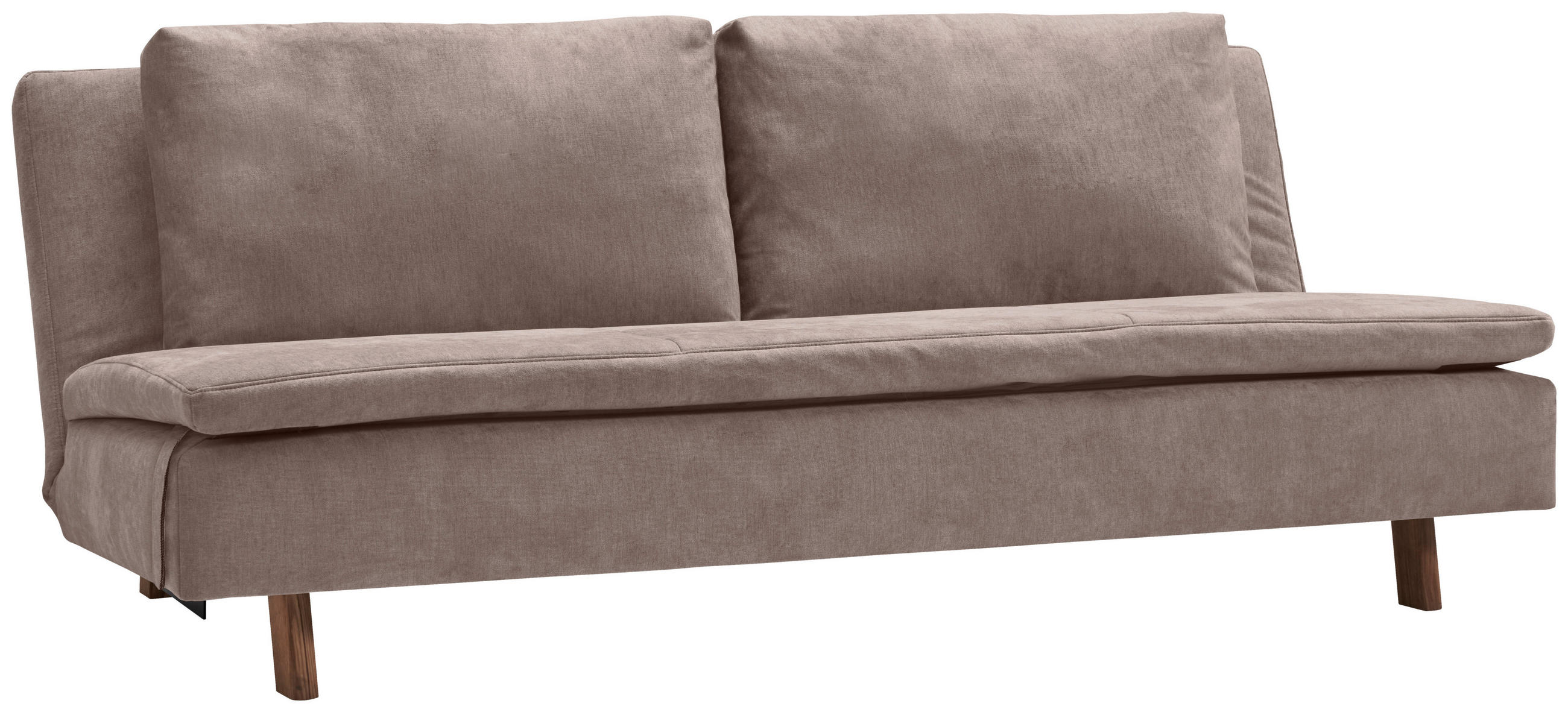 SCHLAFSOFA Flachgewebe Schlammfarben  - Schlammfarben/Eichefarben, KONVENTIONELL, Holz/Textil (205/85/98cm) - Carryhome