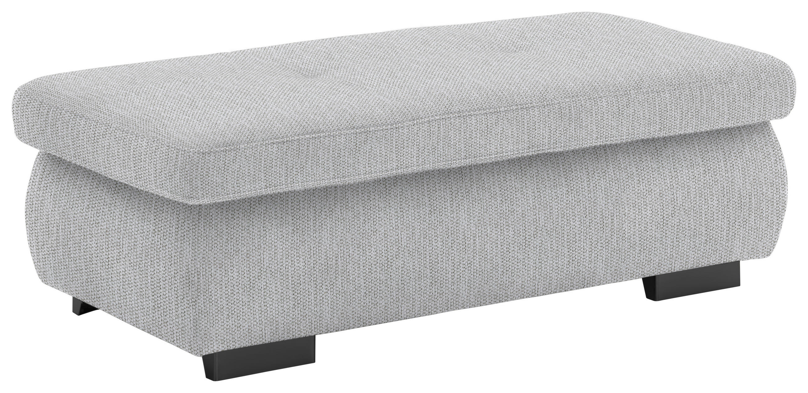 HOCKER in Textil Ecru  - Ecru/Schwarz, Design, Textil/Metall (138/44/67cm) - Beldomo Style