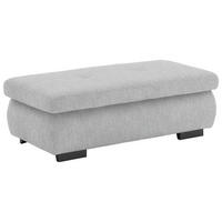 HOCKER in Textil Ecru  - Ecru/Schwarz, Design, Textil/Metall (138/44/67cm) - Beldomo Style