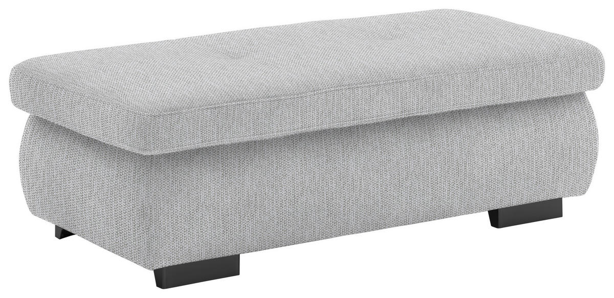 HOCKER in Textil Ecru  - Ecru/Schwarz, Design, Textil/Metall (138/44/67cm) - Beldomo Style