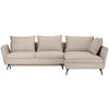 ECKSOFA inkl.Funktionen Beige Webstoff  - Beige/Schwarz, Design, Textil/Metall (282/182cm)