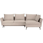 ECKSOFA in Webstoff Beige  - Beige/Schwarz, Design, Textil/Metall (282/182cm) - Carryhome