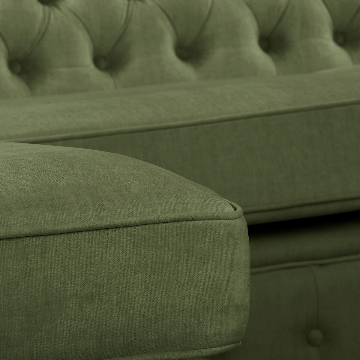 ECKSOFA Mikrofaser Dunkelgrün  - Dunkelgrün/Braun, Design, Holz/Textil (182/284cm) - P & B