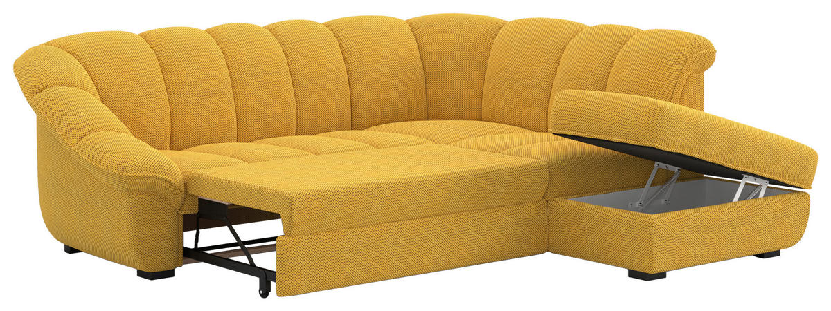 SEDACIA SÚPRAVA, textil, horčicovožltá - čierna/horčicovožltá, Modern, textil/plast (260/88/222cm) - Welnova