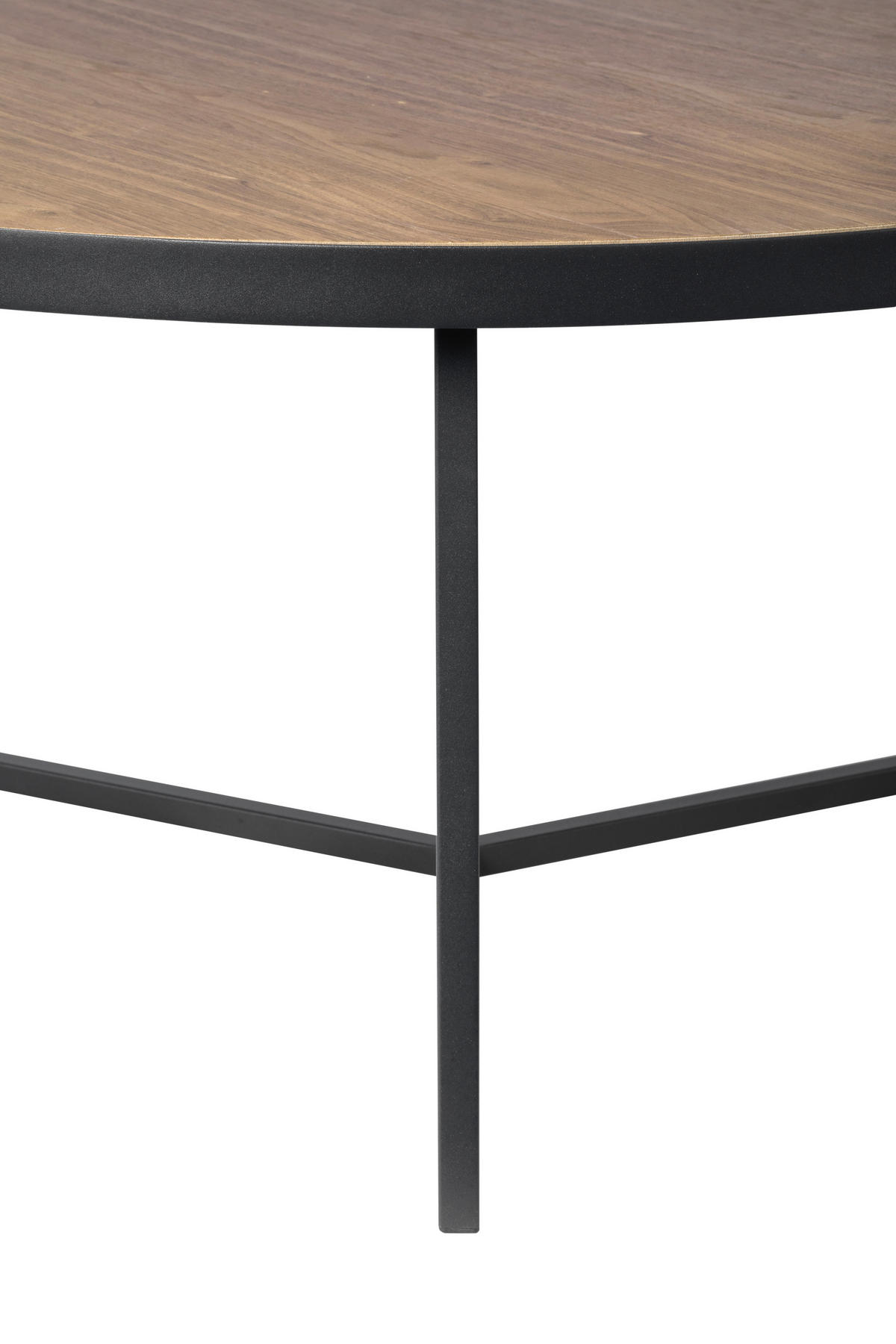 COUCHTISCH Walnuss furniert rund Schwarz, Walnussfarben  - Walnussfarben/Schwarz, Design, Holz/Holzwerkstoff (80/40/80cm) - MID.YOU