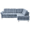 ECKSOFA Hellblau Webstoff  - Chromfarben/Hellblau, KONVENTIONELL, Textil/Metall (242/210cm) - Beldomo Style