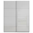 SCHWEBETÜRENSCHRANK 181/223/68 cm 2-türig Seidengrau  - Seidengrau/Alufarben, Design, Glas/Holzwerkstoff (181/223/68cm) - Xora